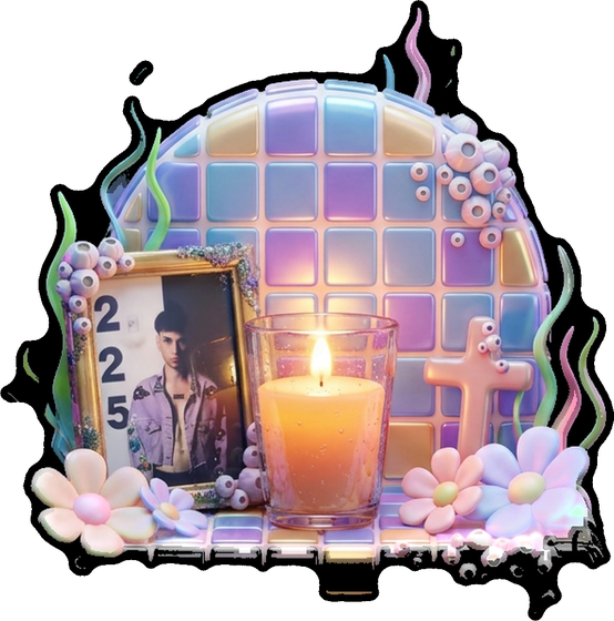 Sticker de 06 · Calma Coita con su línea de corte