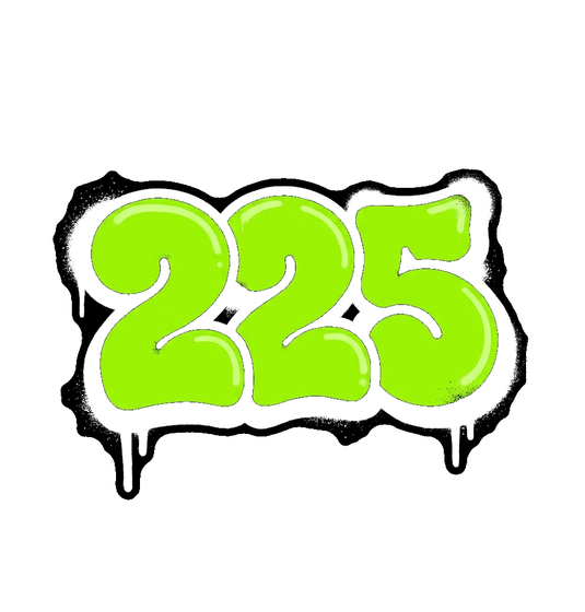Sticker de 225 con su línea de corte
